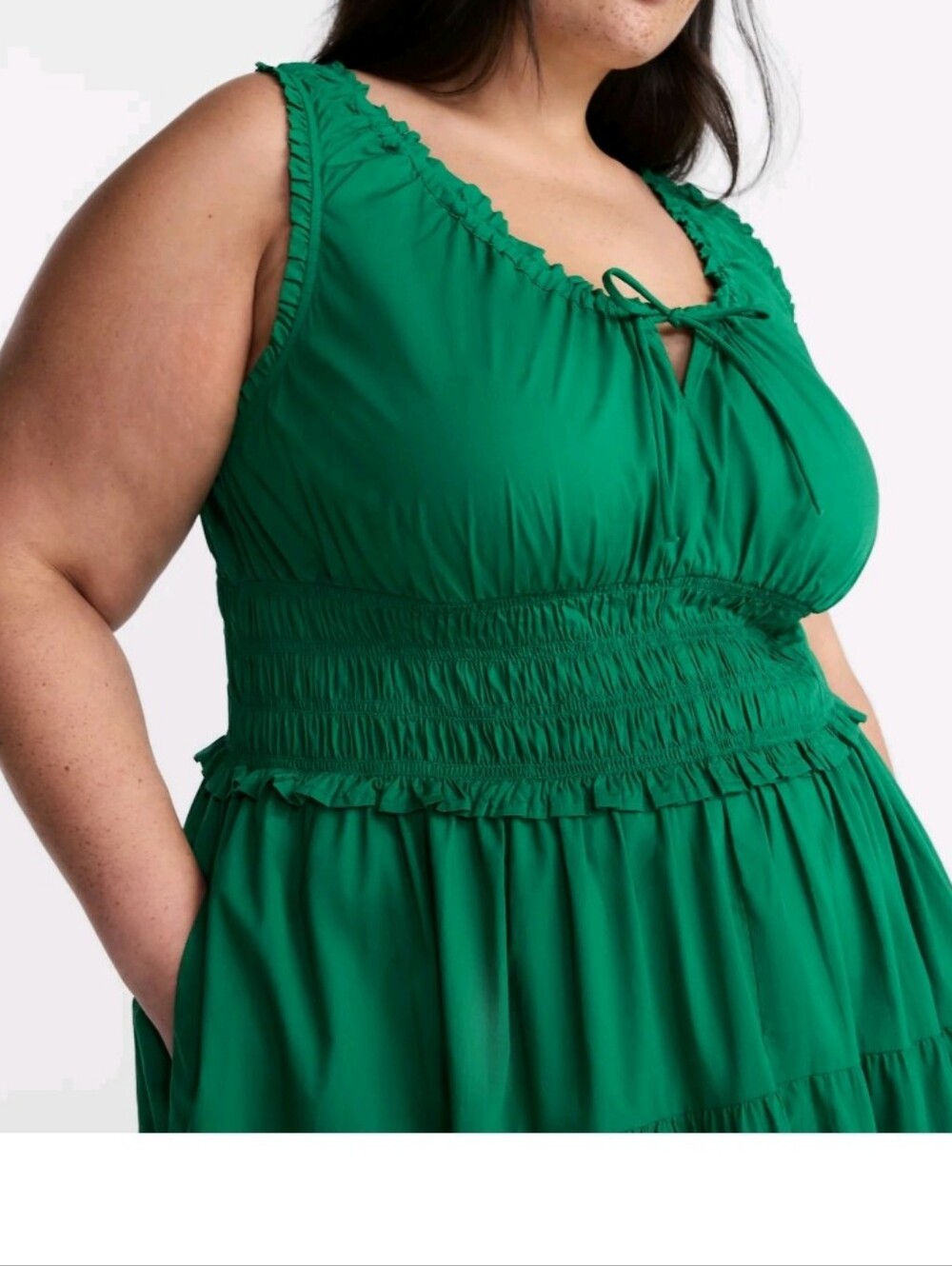 Terra & Sky Women's Plus Sleeveless Smocked Dress, - Picture 3 of 3